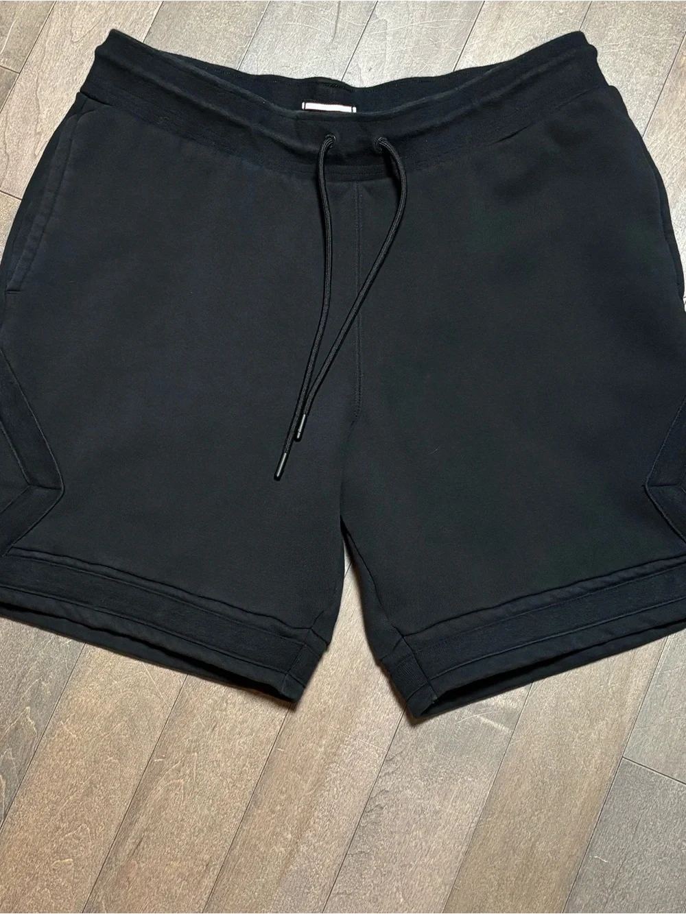 Nike Jordan Essential Fleece Diamond Shorts Mens L Large Black Gym Sweat Shorts